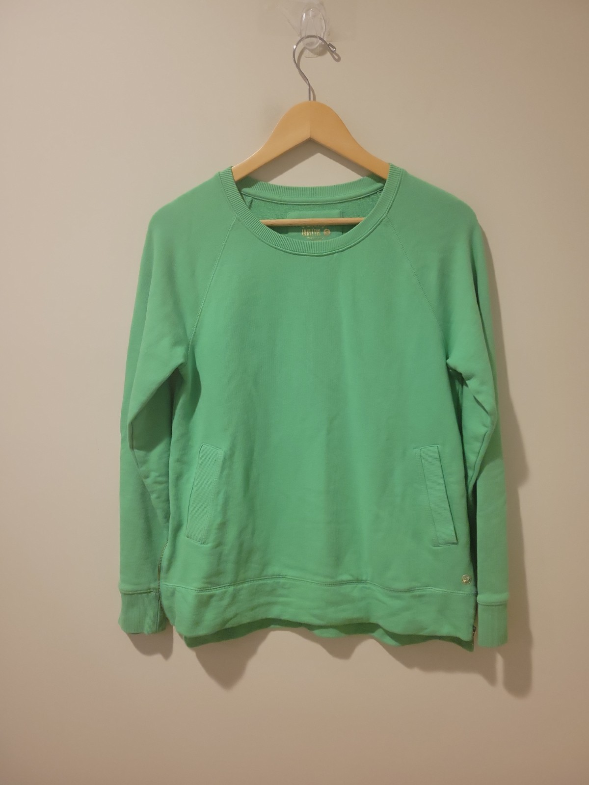 Lilly Pulitzer Luxletic Beach Comber Pullover Terry Sweatshirt Zip Side Green S