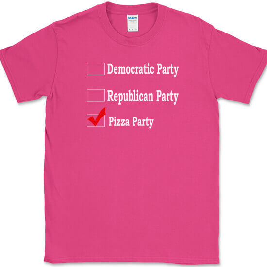 Republican Party Democrat Party Pizza Party T-Shirt Funny Political Food Tee