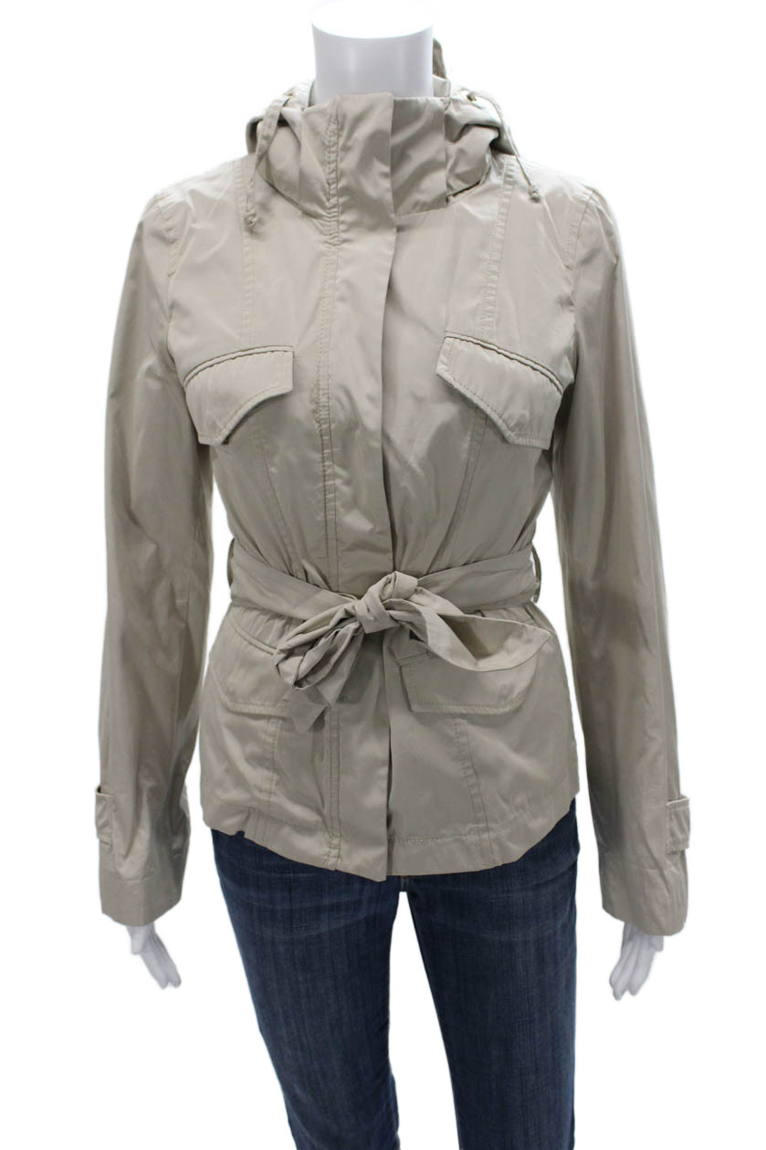 Weekend Max Mara Womens Anorak Beige Zip Long Sleeve Size 4