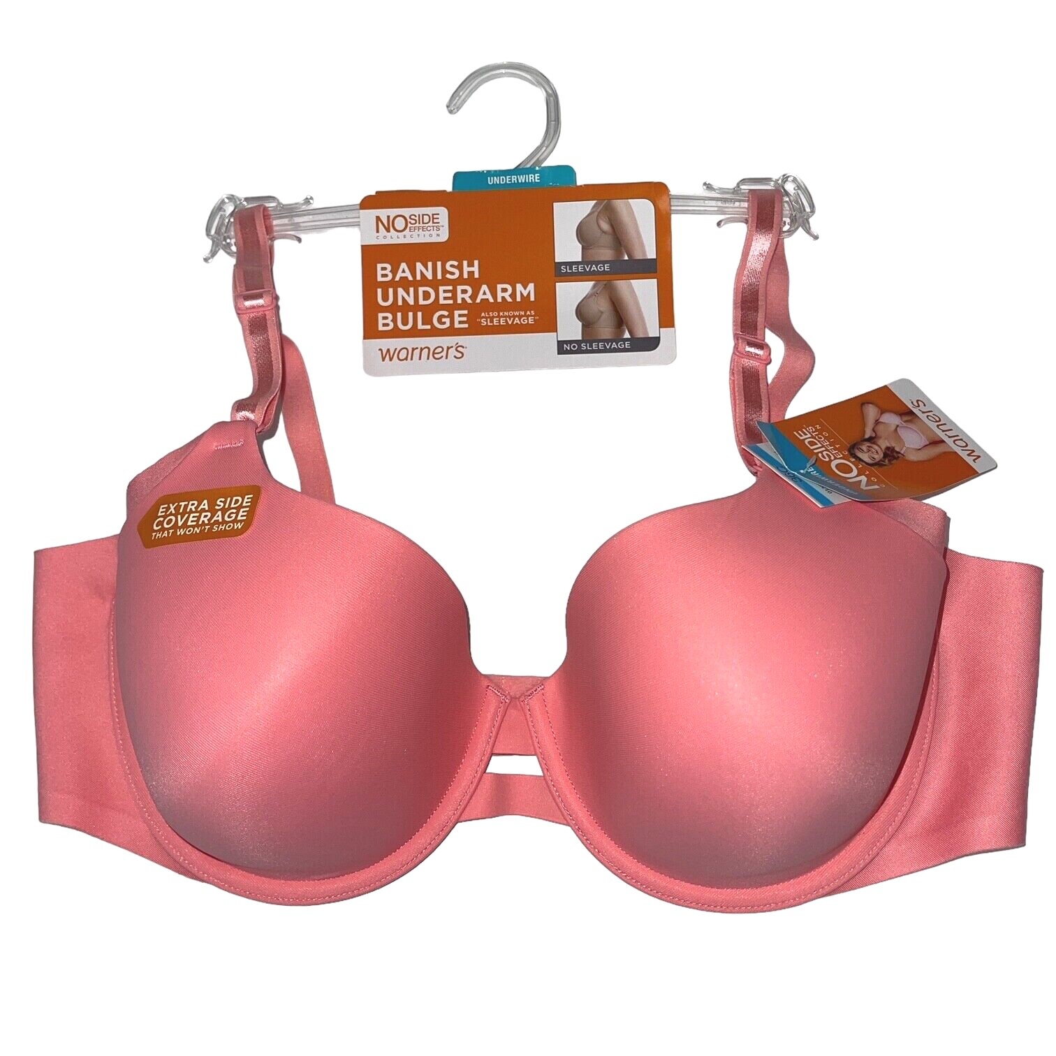 Warner’s Bra Underwire Full Coverage Side Smoothing Support No Side Effects 1356