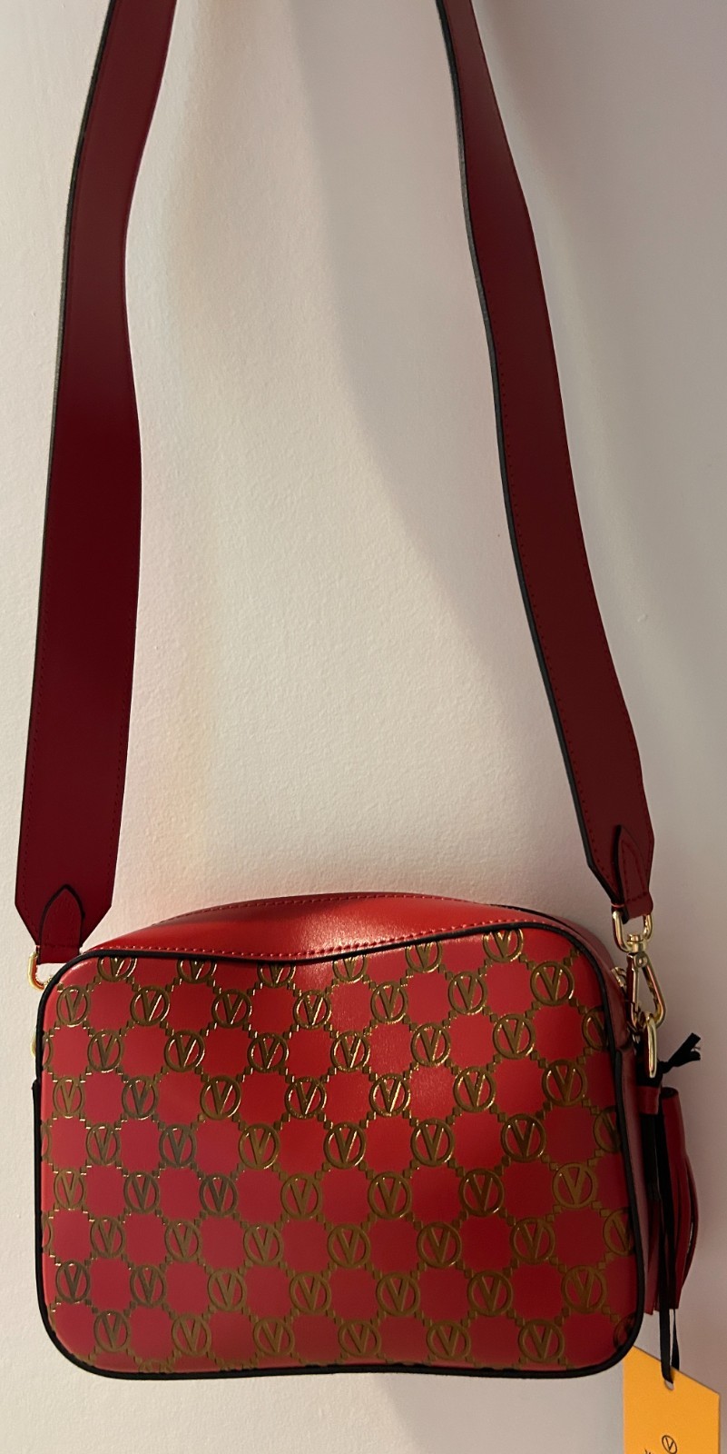 Valentino Babette Monogram Crossbody Bag Red/Dark Magenta Brand New