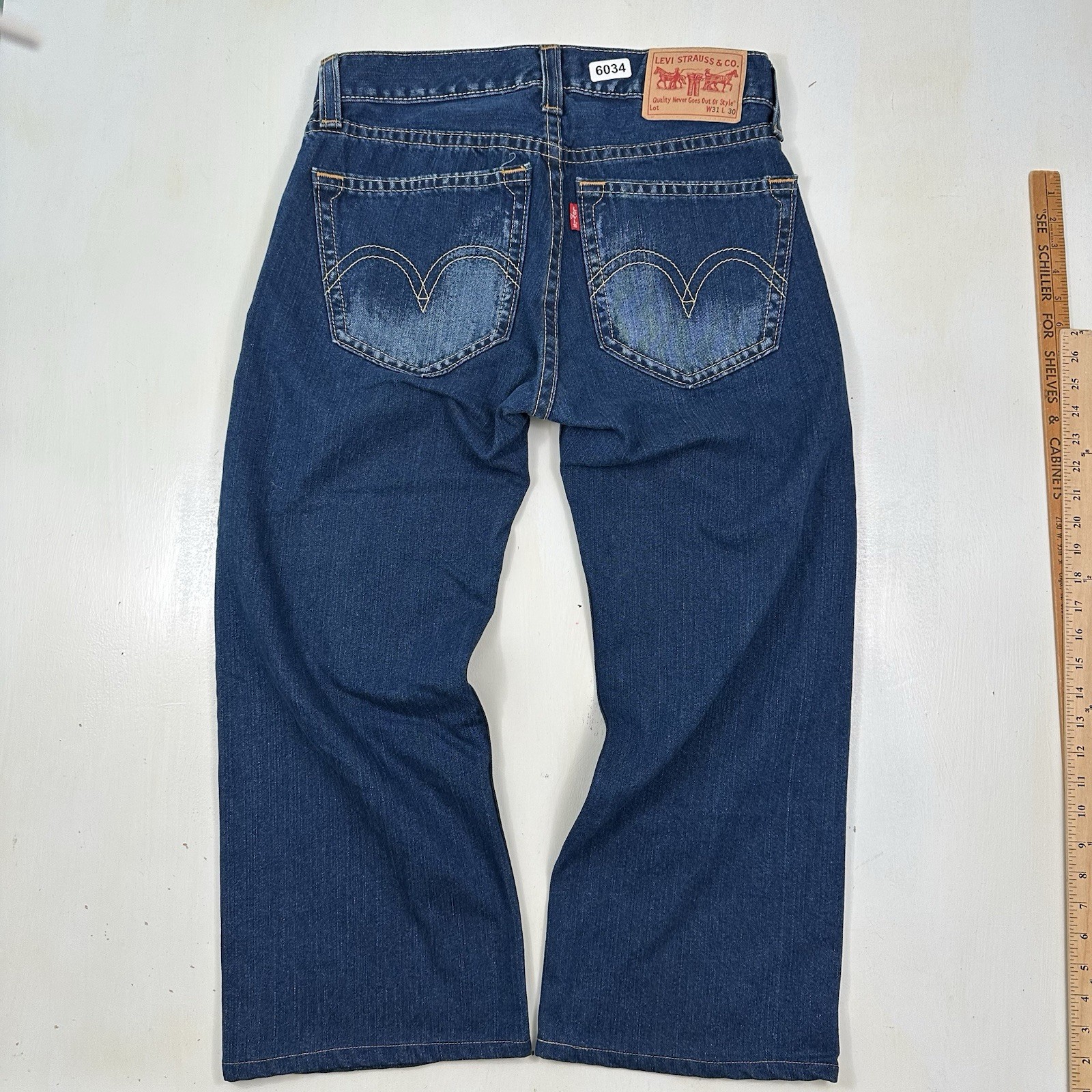 Y2K VTG LEVI’S TYPE 1 REAL LOOSE Jeans Men Actual 31×26 BAGGY Skater Blue Denim