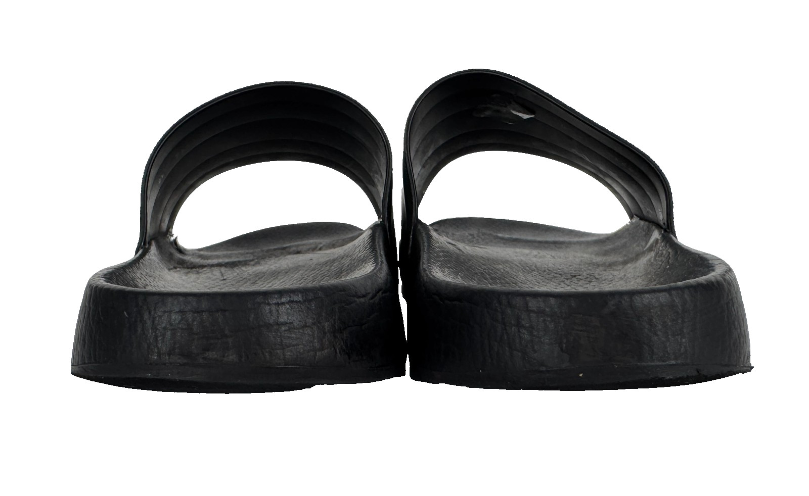 $510 Gucci Auth Men Black Web Rubber Pool Slides 9.5 US 9 UK 43 EU Sandals Shoes
