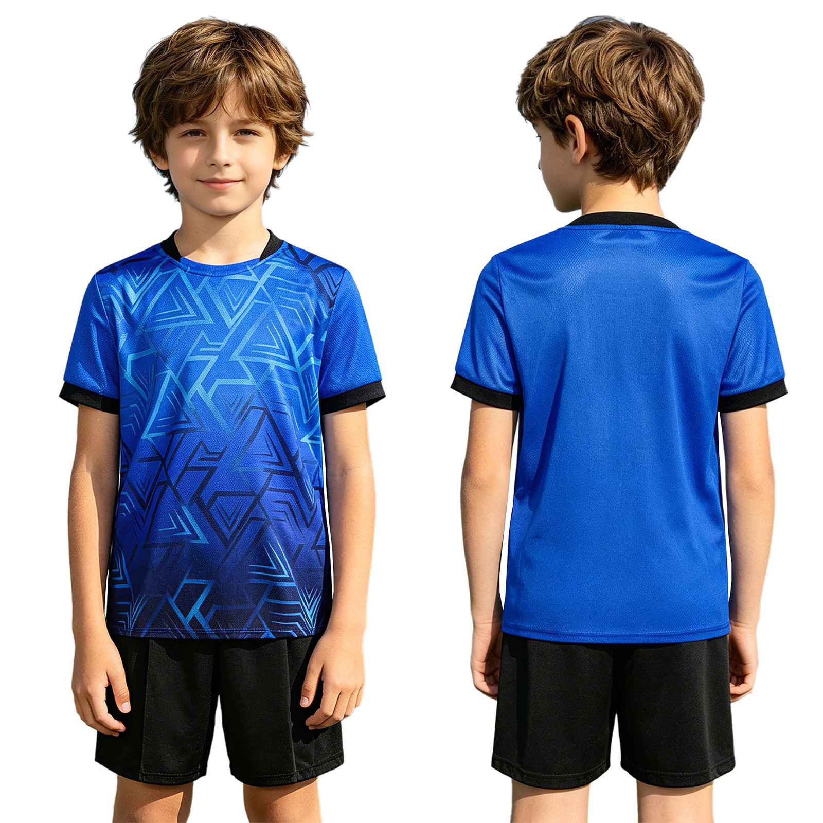 Kid Boys Soccer Jersey T-shirt with Shorts Basketball Football Tracksuit Clothes