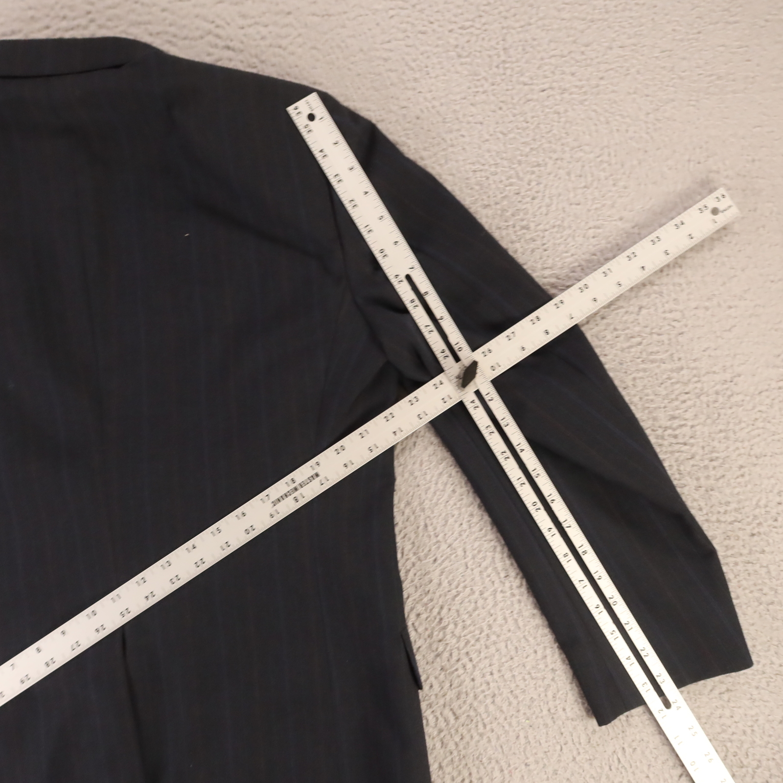 Towncraft Jacket S Blue Pinstripe Wool Polyester Worsted Wool Twill Blazer 38R