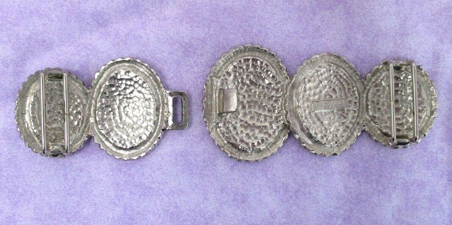 Vintage 80s Belt Buckle Large Statement Silvertone 6.25 in Accessorcraft Womens