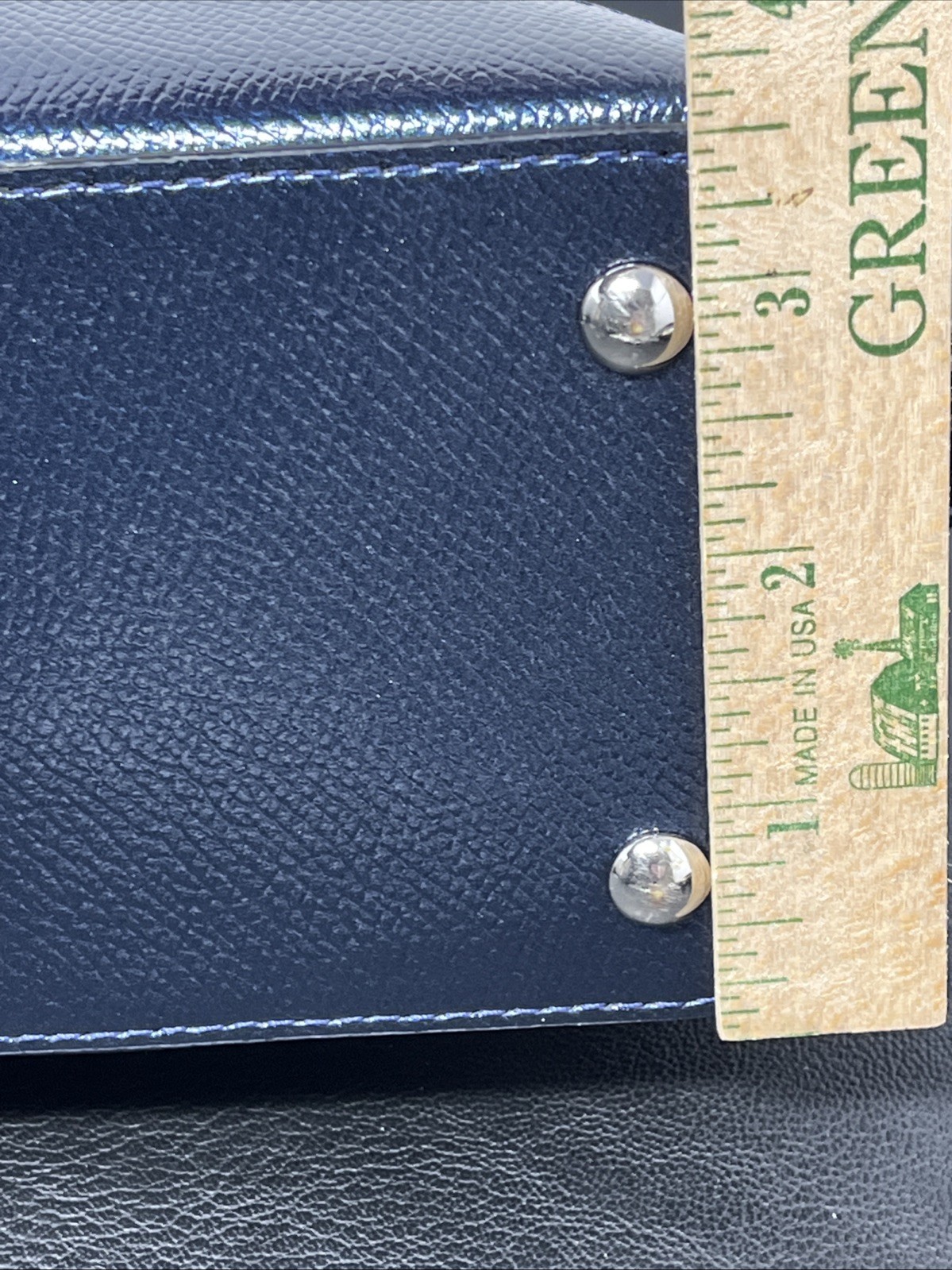 Coach Mini Sierra Satchel handbag Metallic Blue leather Crossbody Flaws
