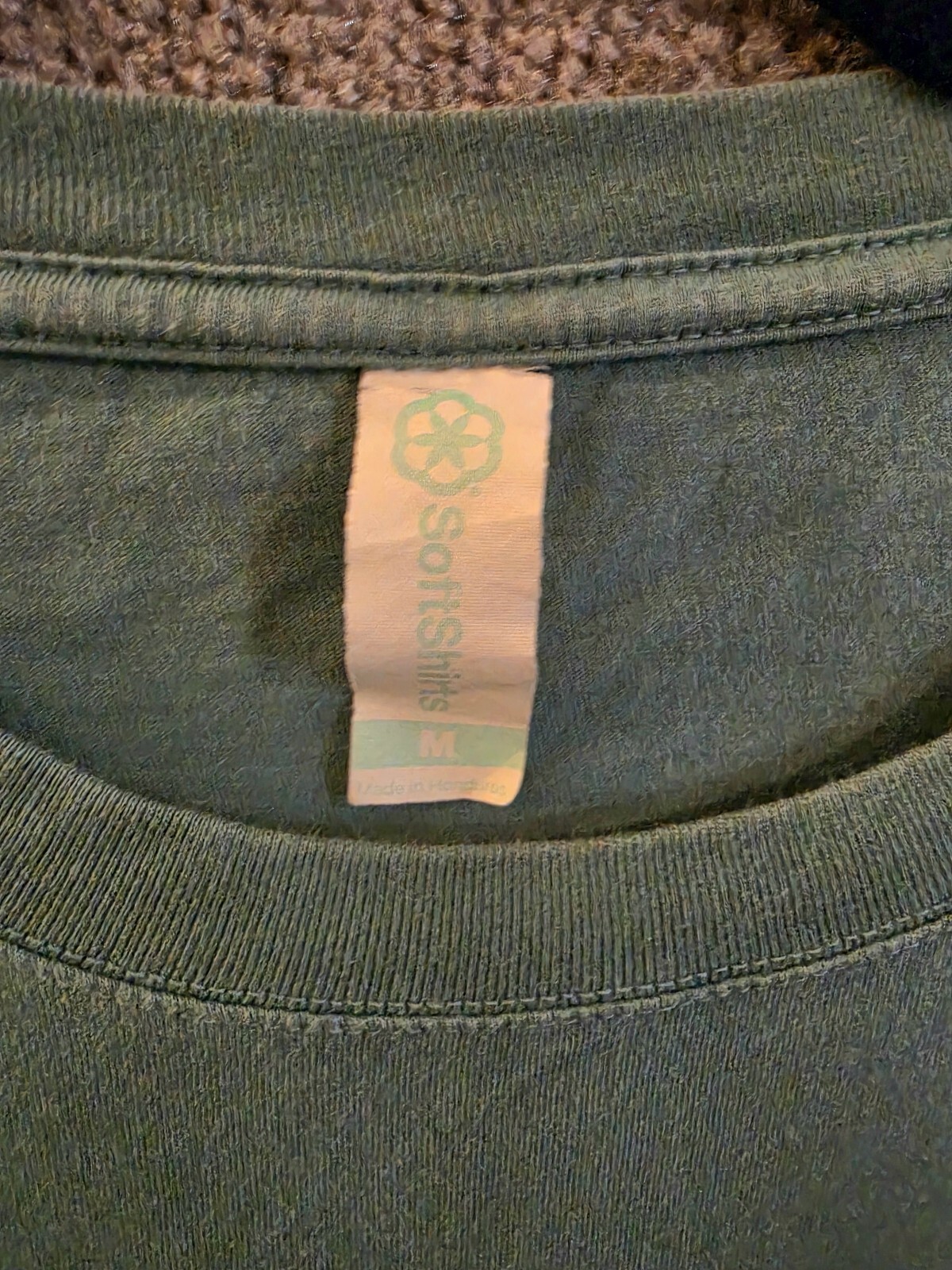 Men Top Size M Sage Green Distressed Comfort Wash Pocket “Country Club” Cotton