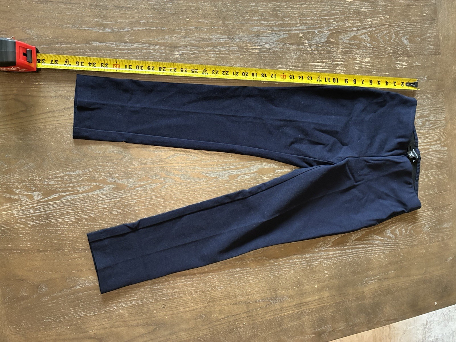 Karen Kane Navy Blue Solid Pull-On Flat Front Straight Leg Dress Pants XS 27″