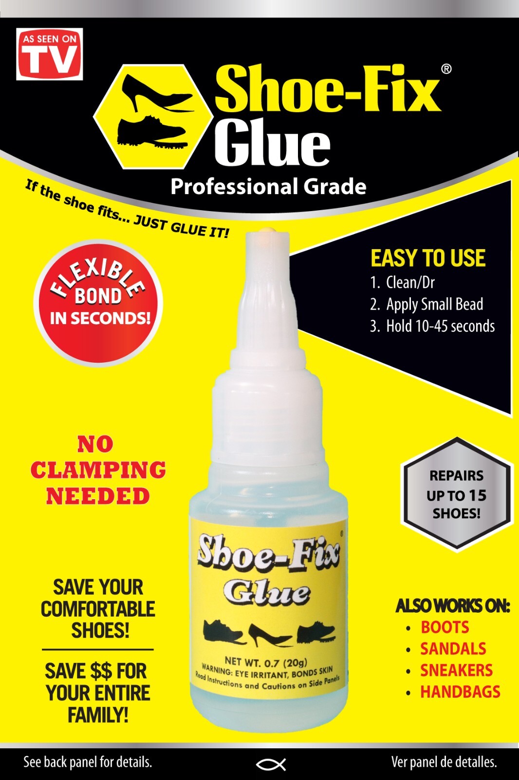 Shoe-Fix Glue: Professional Grade Shoe Repair Glue For Shoes, Sandals and more