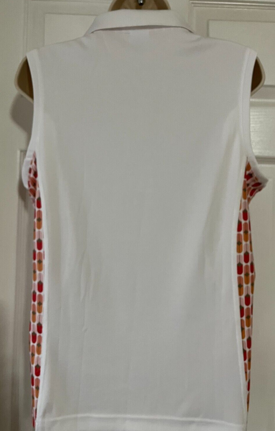 Daily Sports Golf Shirt Top Watermelon & White Amir Size L Polyester Blouse NEW