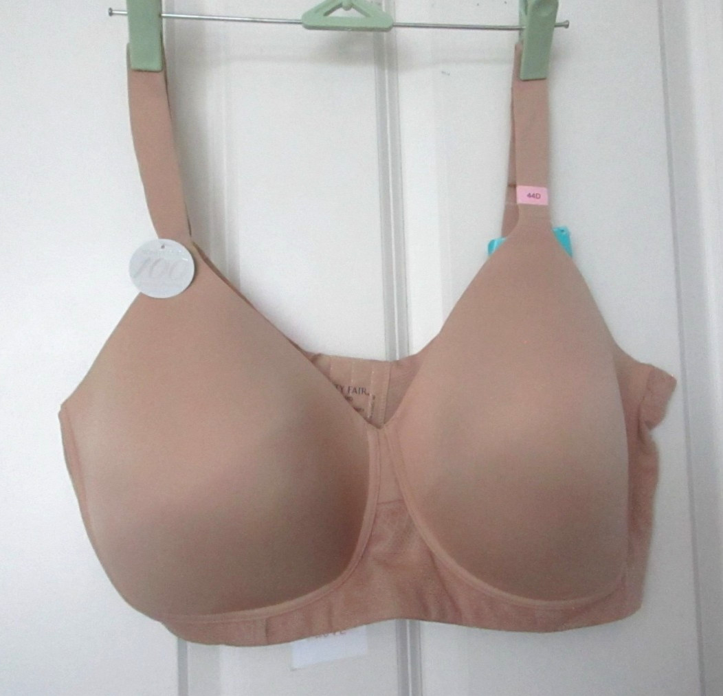 Vanity Fair 71265 Breathable Luxe Full Figure Wirefree Bra Honeybeige 44D NEW