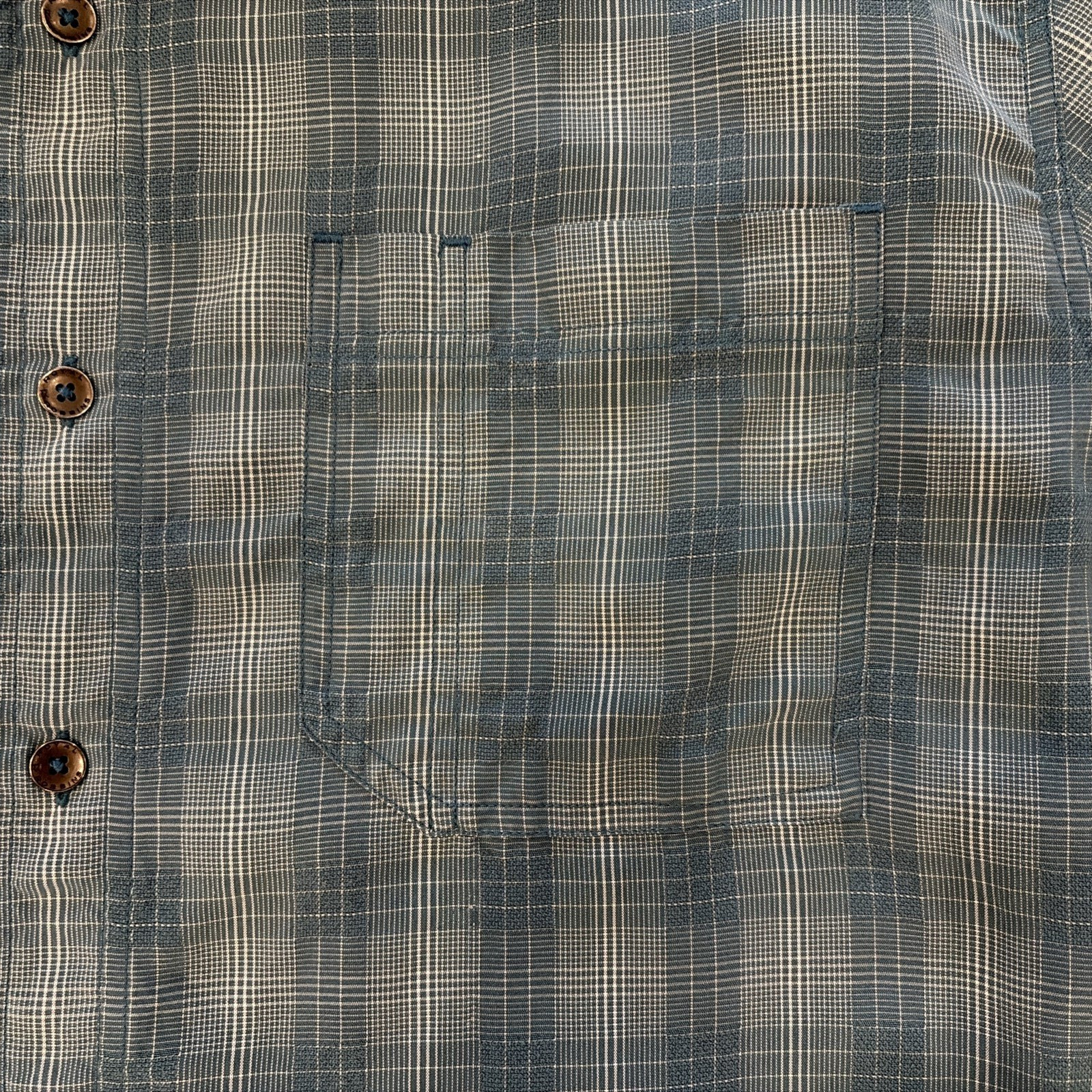 ROYAL ROBBINS MENS XL BLUE PLAID SHORT SLEEVE BUTTON UP SPLIT HEM CAMP SHIRT