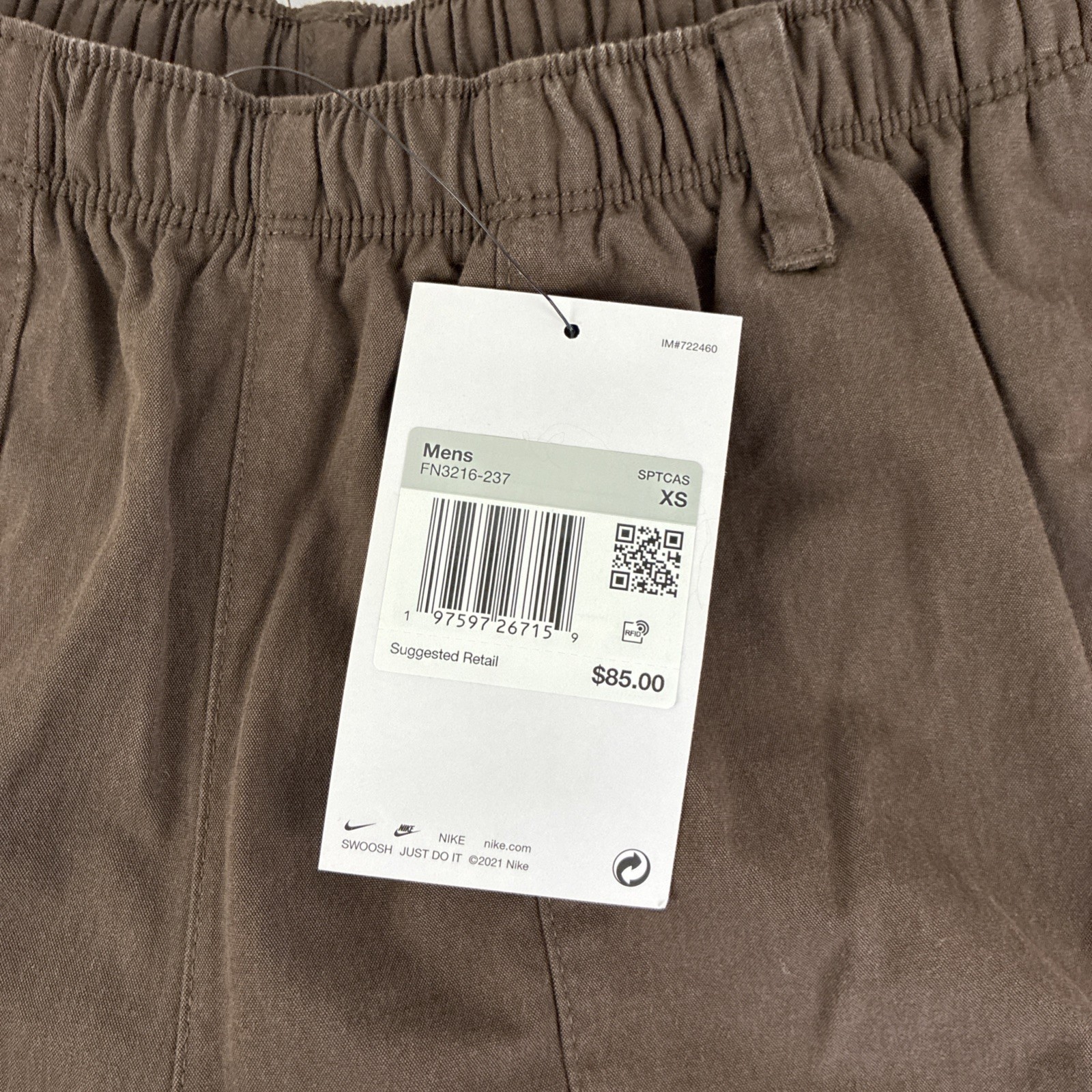 New Nike Life Camp Shorts Baroque Brown FN3216-237 Men’s Size XS NWT $85