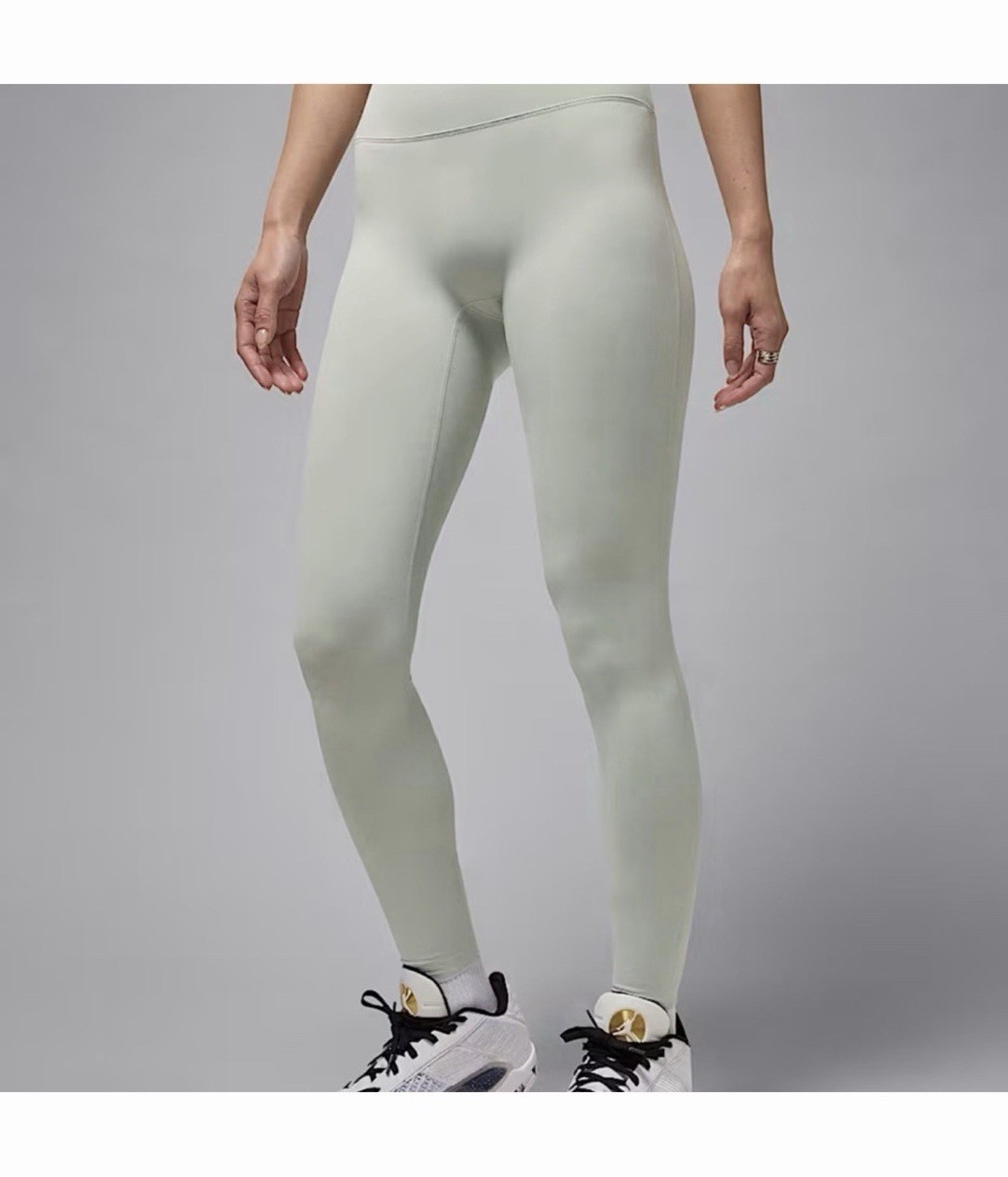 Jordan Women’s High Rise Ankle Leggings Mint Green Solid Logo Accent Size S