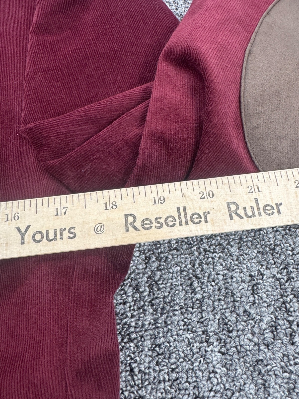 Ralph Lauren Blazer Men 37R Suede Elbow Patches Wine Red Corduroy Career Jacket