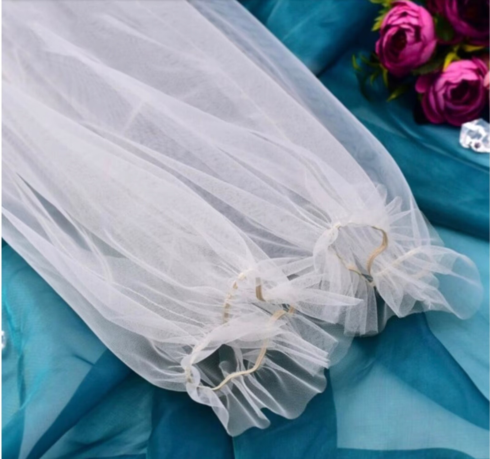 White Removable Puff Sleeves / 20 inches length