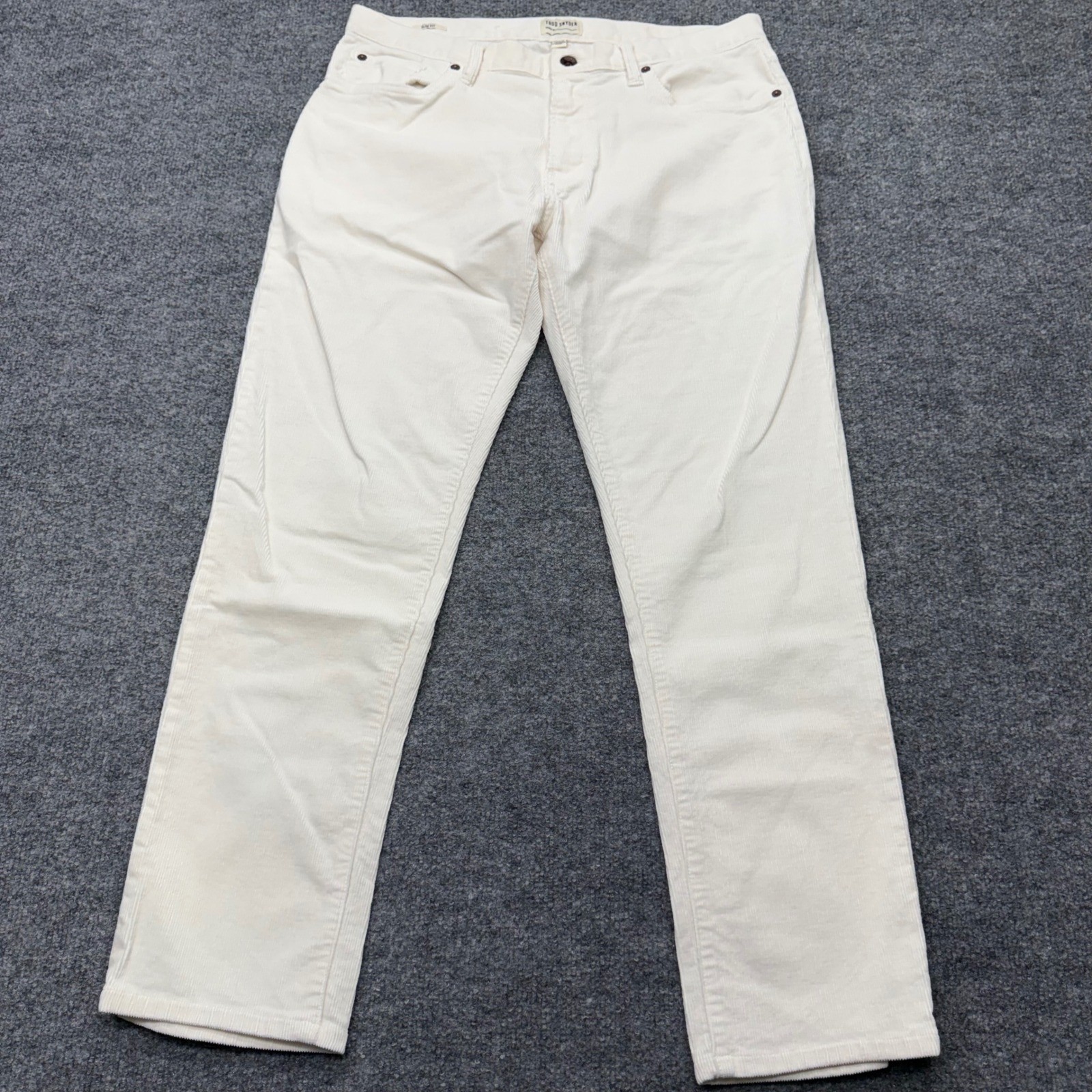 Todd Snyder Slim Fit Stretch Corduroy Pants Mens 33×32 Cream Italian Fabric