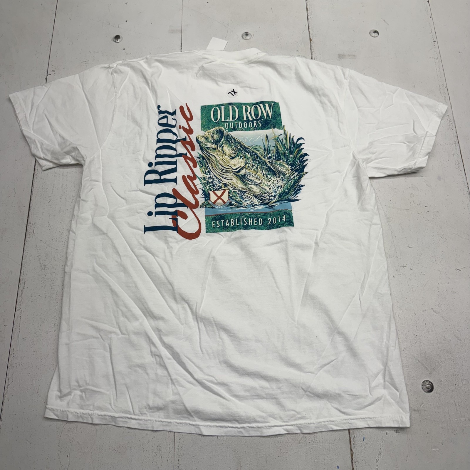 Comfort Colors Shirt Mens XL White Old Row Outdoors Lip Ripper Pocket Tee