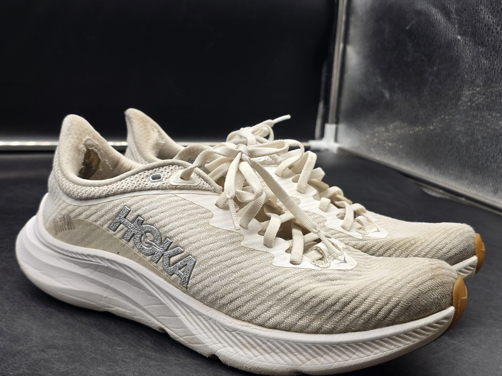 Hoka One One Solimar Shoes Women 9.5 White Sneakers Stained Damaged 1123075 WWH