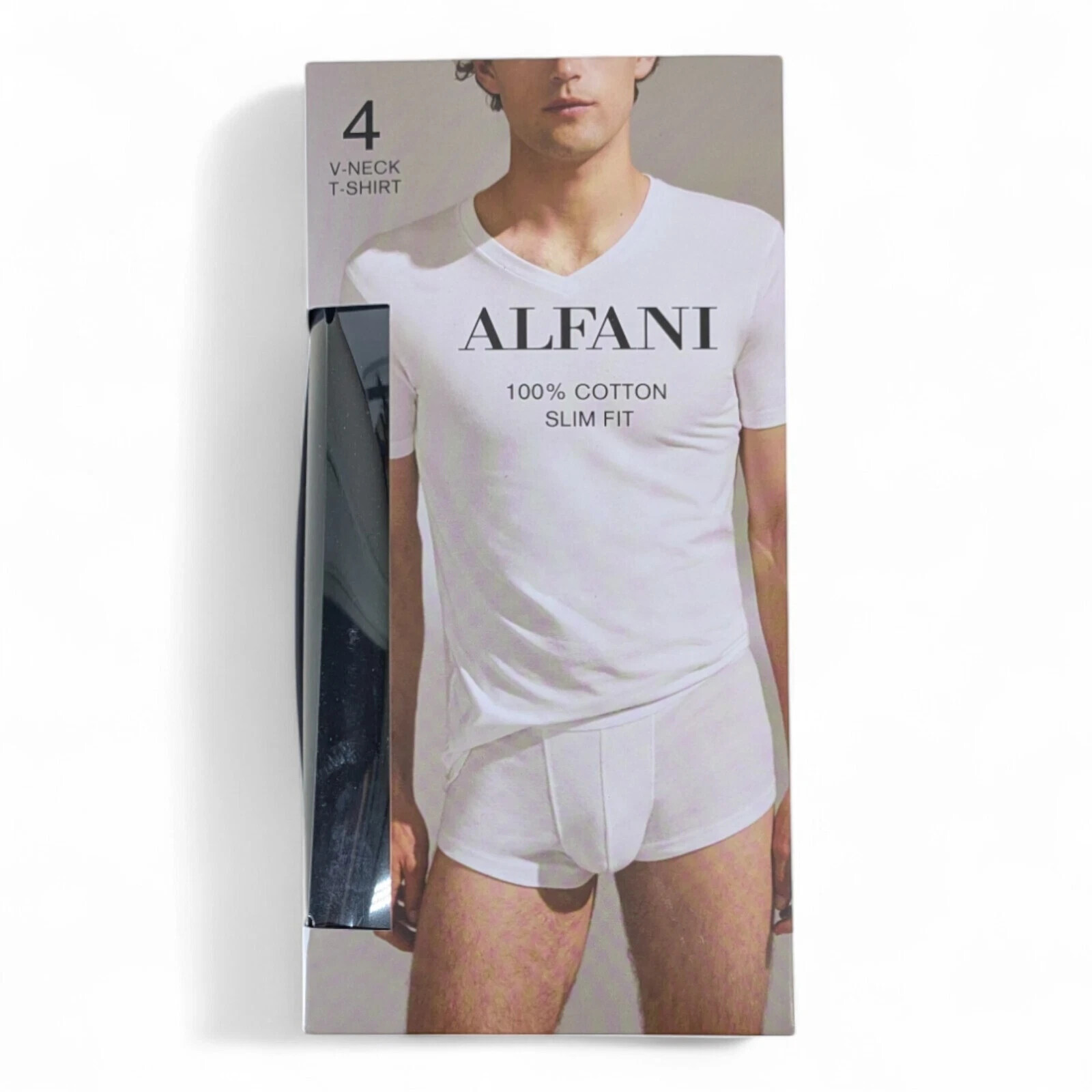 Alfani Mens 4 Pack Classic T Shirt Tagless Undershirts White or Black Ret $40