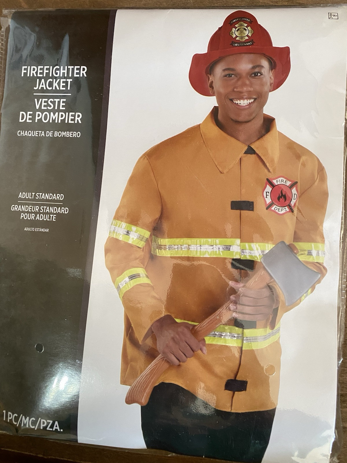 New Fire Fighter Halloween Costume Jacket One Size Fit Most Amscan Inc