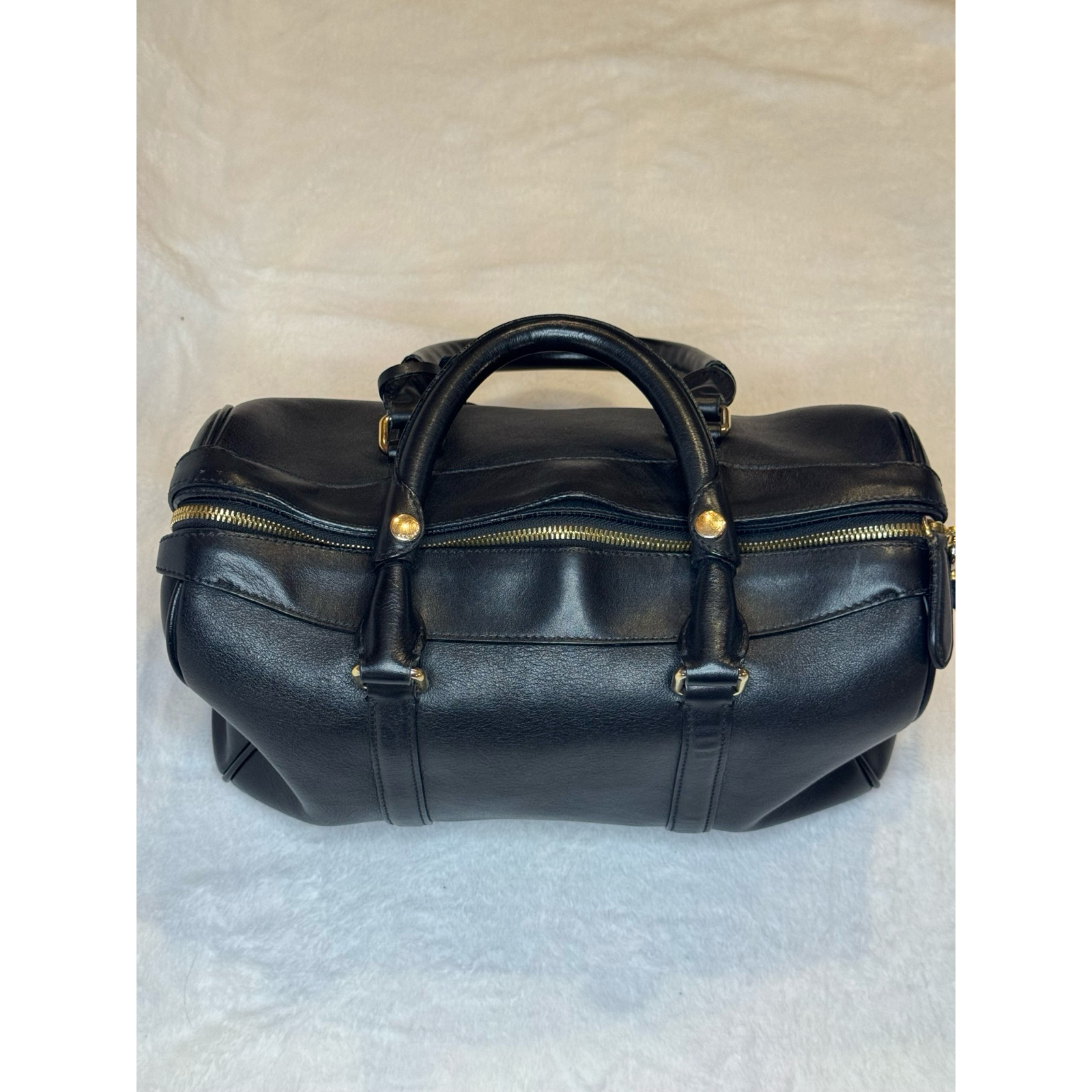 Burberry Chester Boston Bag Black Smooth Leather Gold Hardware Nova Check Lining