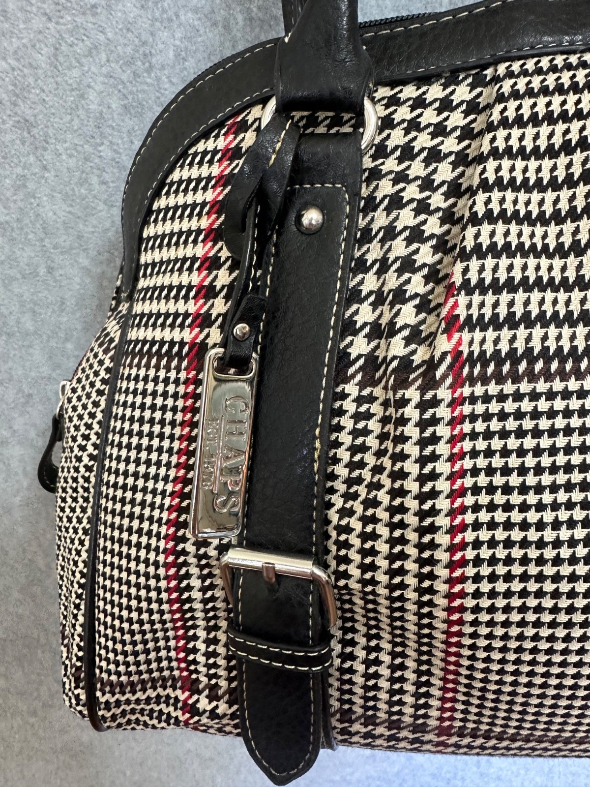 Chaps By Ralph Lauren Houndstooth Plaid Shoulder Bags Black or Brown You Choose