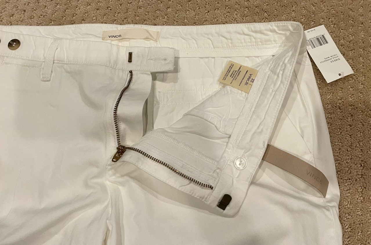 Vince Rover Ankle Trouser White Casual Pants Mens Size 32 NWT MSRP $195