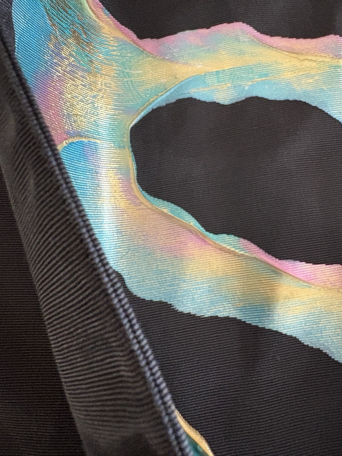 VTG TERRY & TONI Hand Painted Kimono Jacket Black Batwing Cocoon Art To Wear 80s