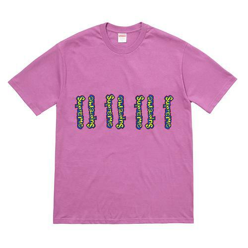 Supreme Gonz Logo Tee Warm Grey Black Royal Light Purple S/S 18