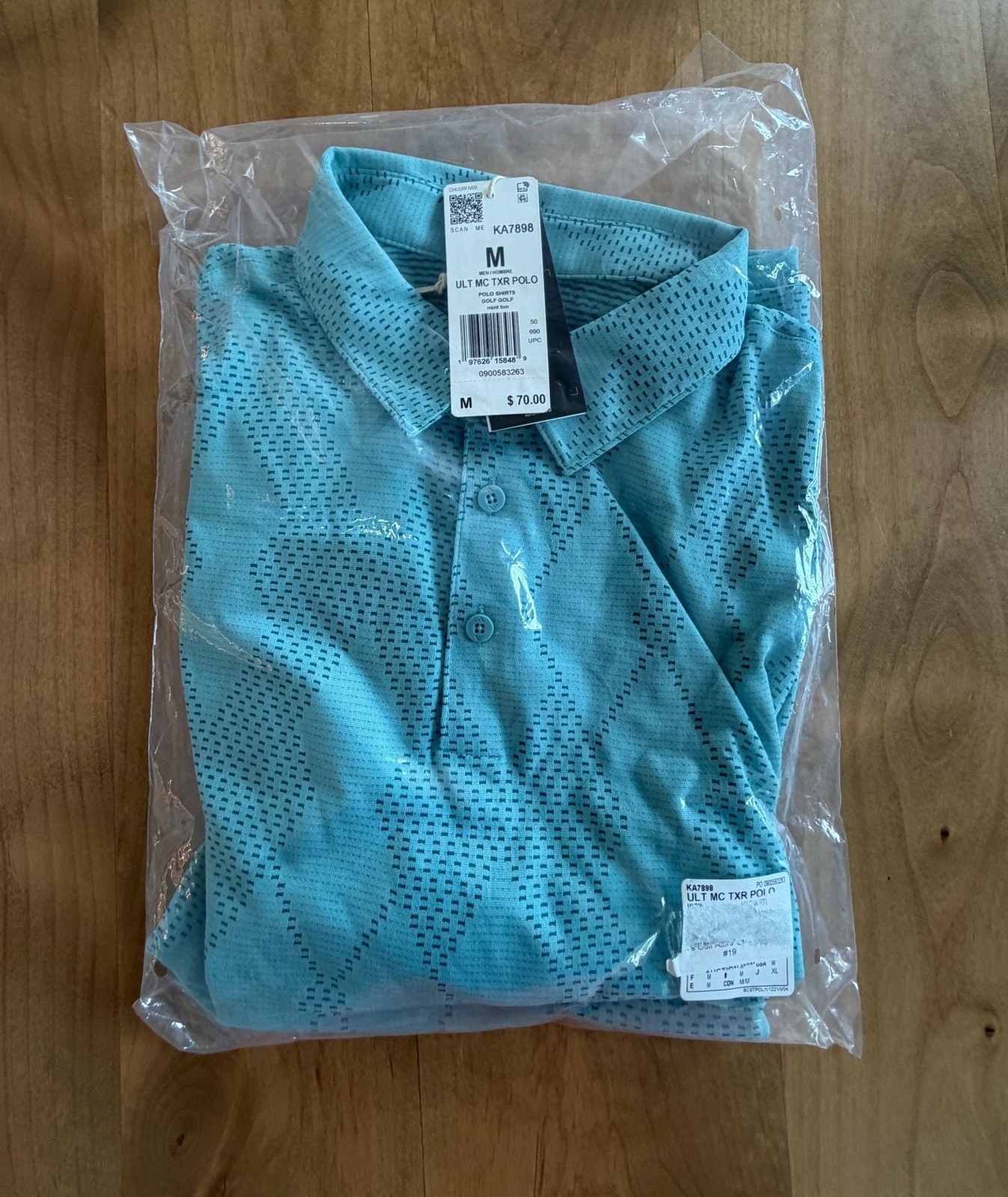 Adidas Ultimate365 Textured Polo Shirt Mint Ton Size M