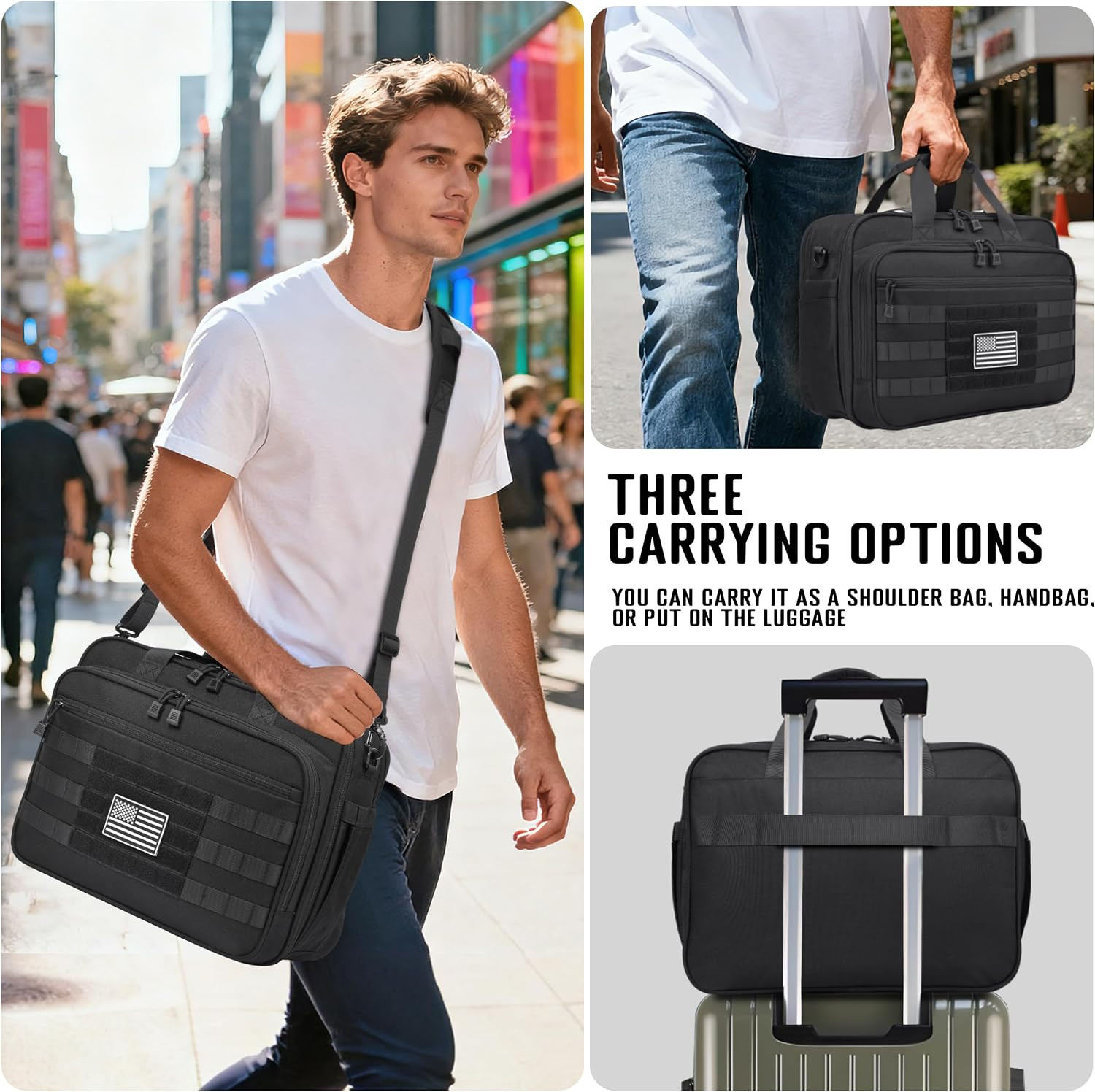 Large Tactical Messenger Laptop Bag for 17.3″ Computers with YKK Zippers