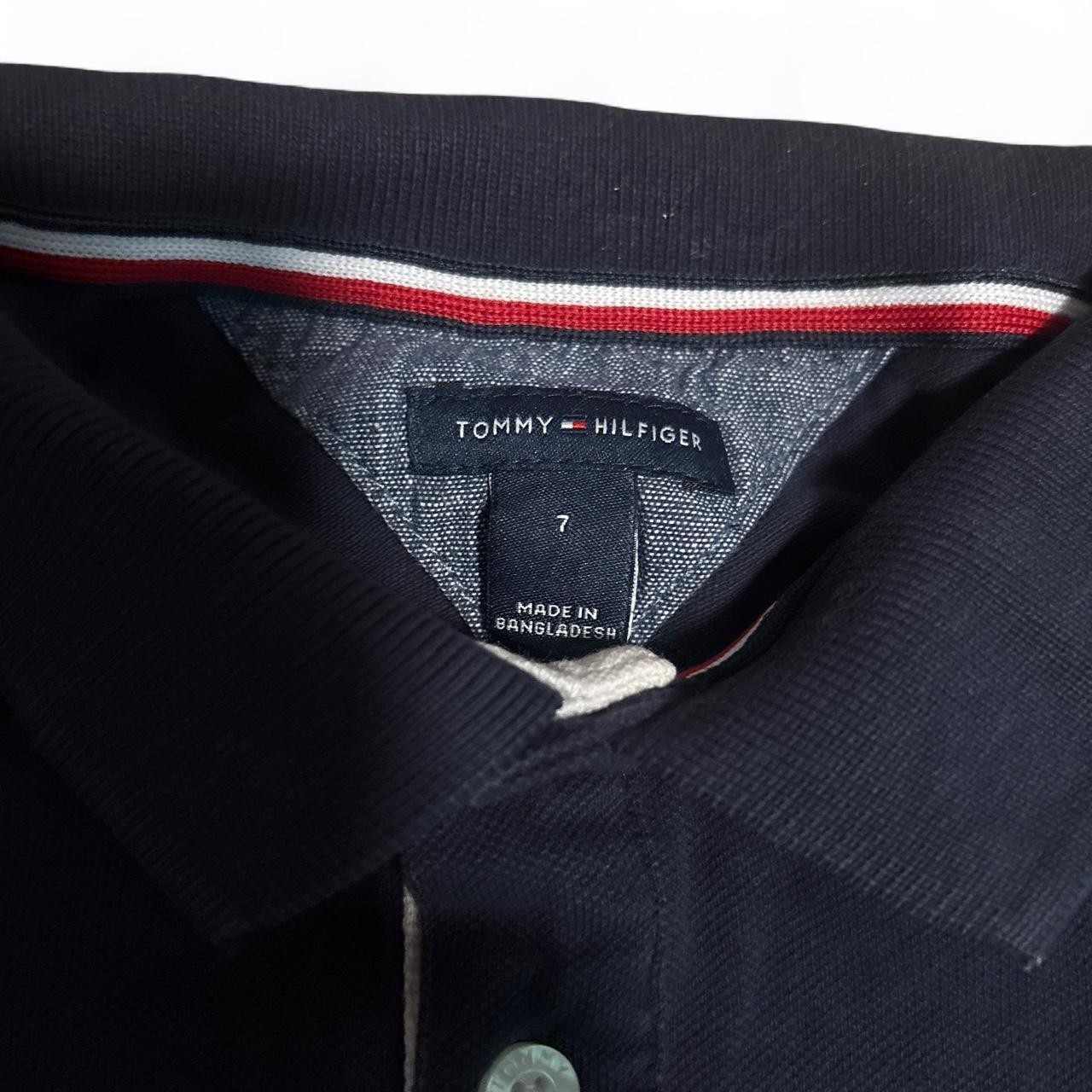 Tommy Hilfiger Colorblock Polo Navy Grey Red TOMMY Logo Size 7 #KidsPoloShirt