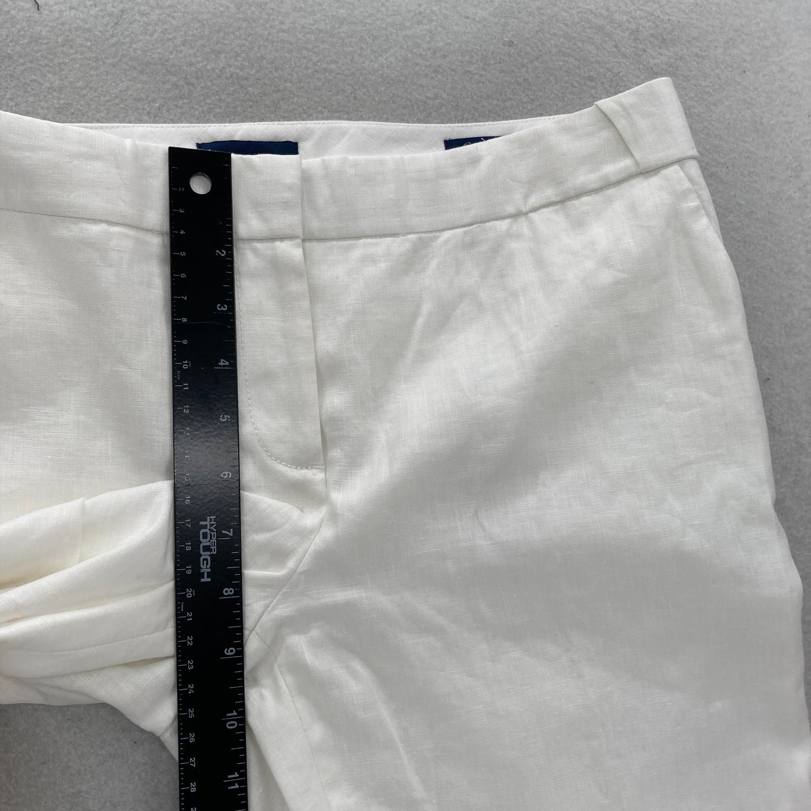 J.Crew Flared Leg Linen Trouser Pant Women’s 6 White Linen Lined Preppy Nautical