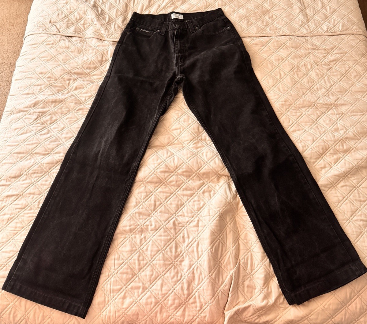 DKNY Jeans Performance Denim Black Dark Wash Straight Mid Rise Cotton 5-Pocket