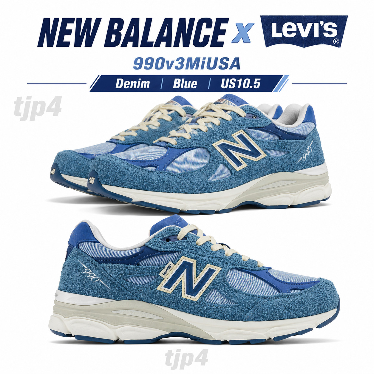 New Balance x Levi’s 990v3 Made in USA Denim Blue M990LI3 US10.5 UK10 EU44.5