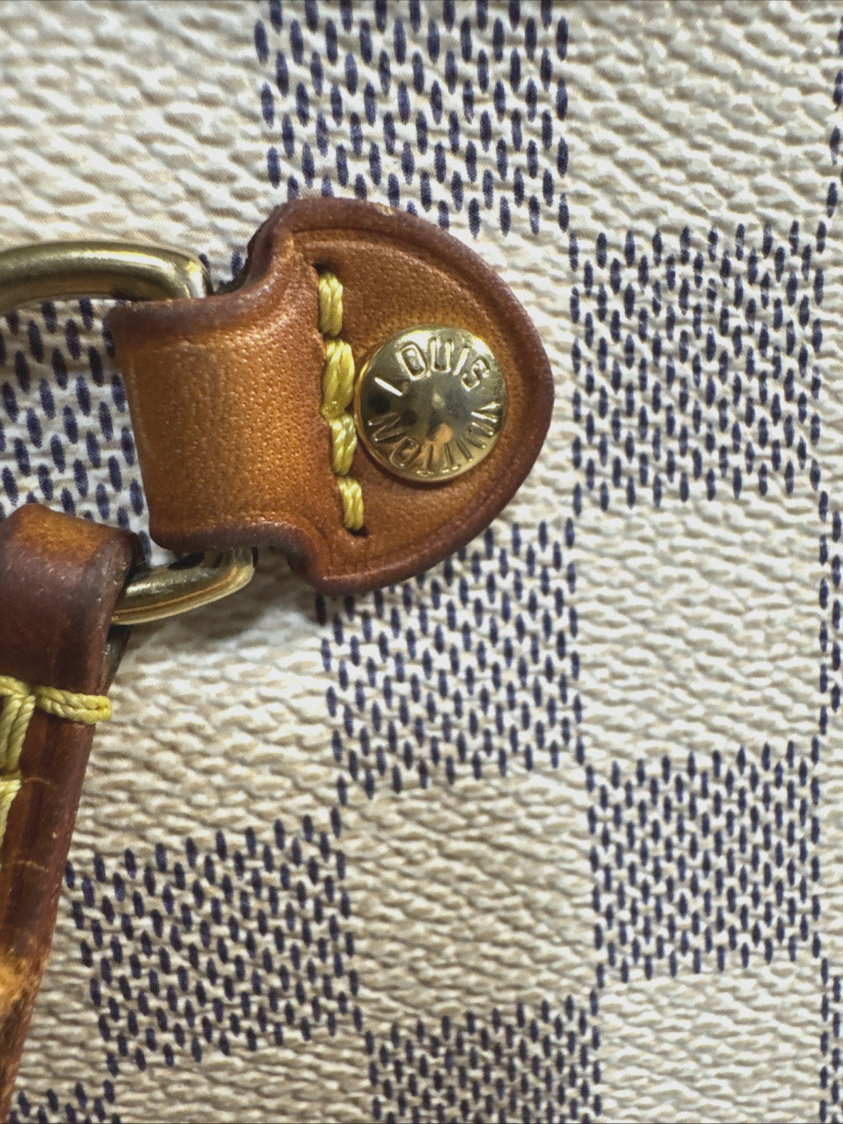 Authentic Louis Vuitton Neverfull PM Damier Azur Canvas Tote Shoulder Bag
