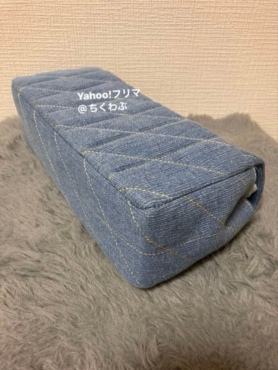COACH Tabby 26 CR704 Denim Quilted Shoulder Bag Chain Strap Hardware Indigo