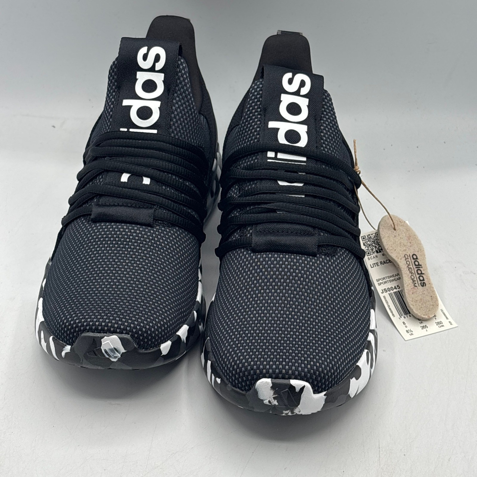 Adidas Lite Racer Adapt 7.0 Men 8.5 Black Camo Slip On Running Shoes JS0045