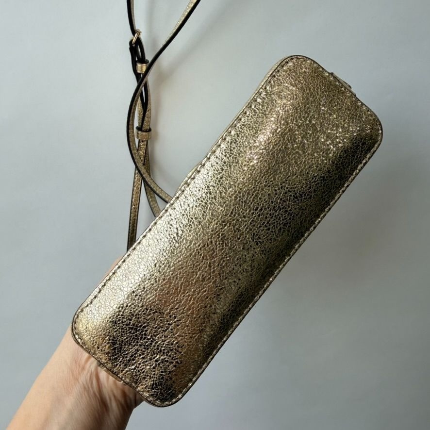 Coach Glitter Micro Mini Sierra Satchel Crossbody Gold OS