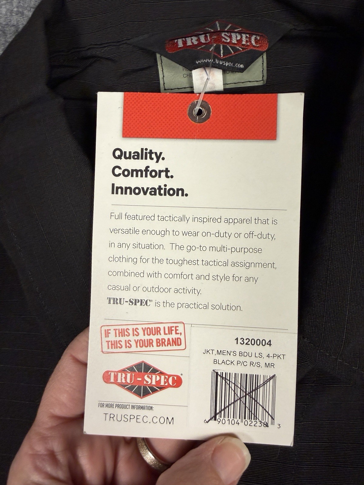 Tru-Spec Tactical Uniform Shirt Black Medium Regular Ripstop BDU NEW Tags