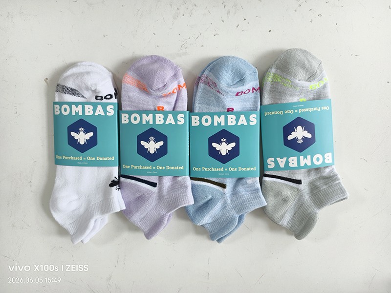 4 Pair BOMBAS Women’s Ankle Socks Cotton honeycomb Size Med 4 Color Mix-Original