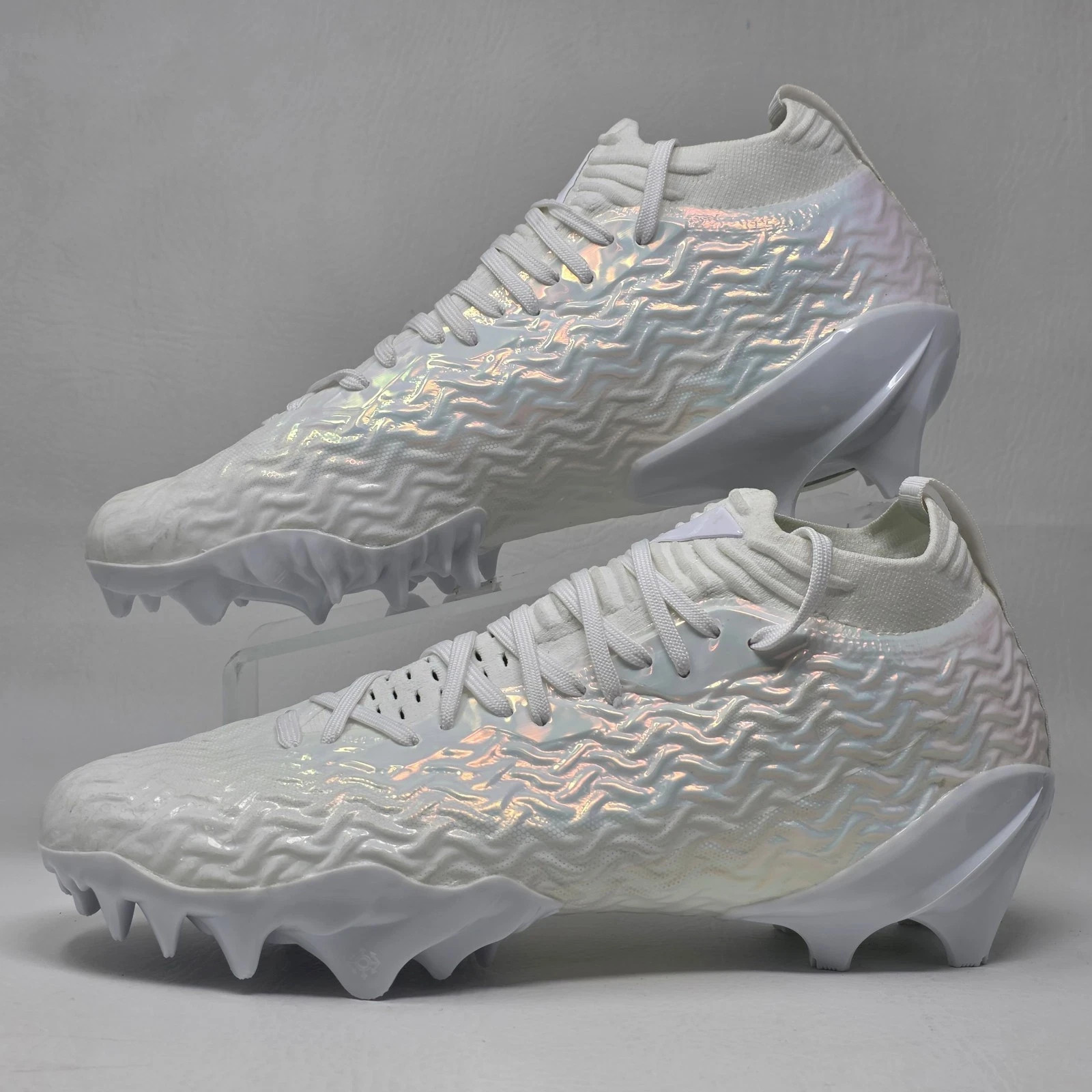 Under Armour Spotlight Pro Men White Iridescent Clone Football 3028200-100