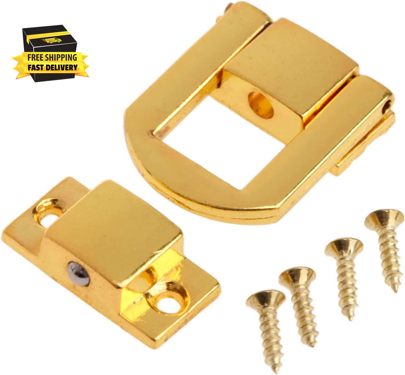 Toggle Catch Lock 0.98″X0.79″ Gold Retro Style Iron Hasp Wood Chest Lock Latch C