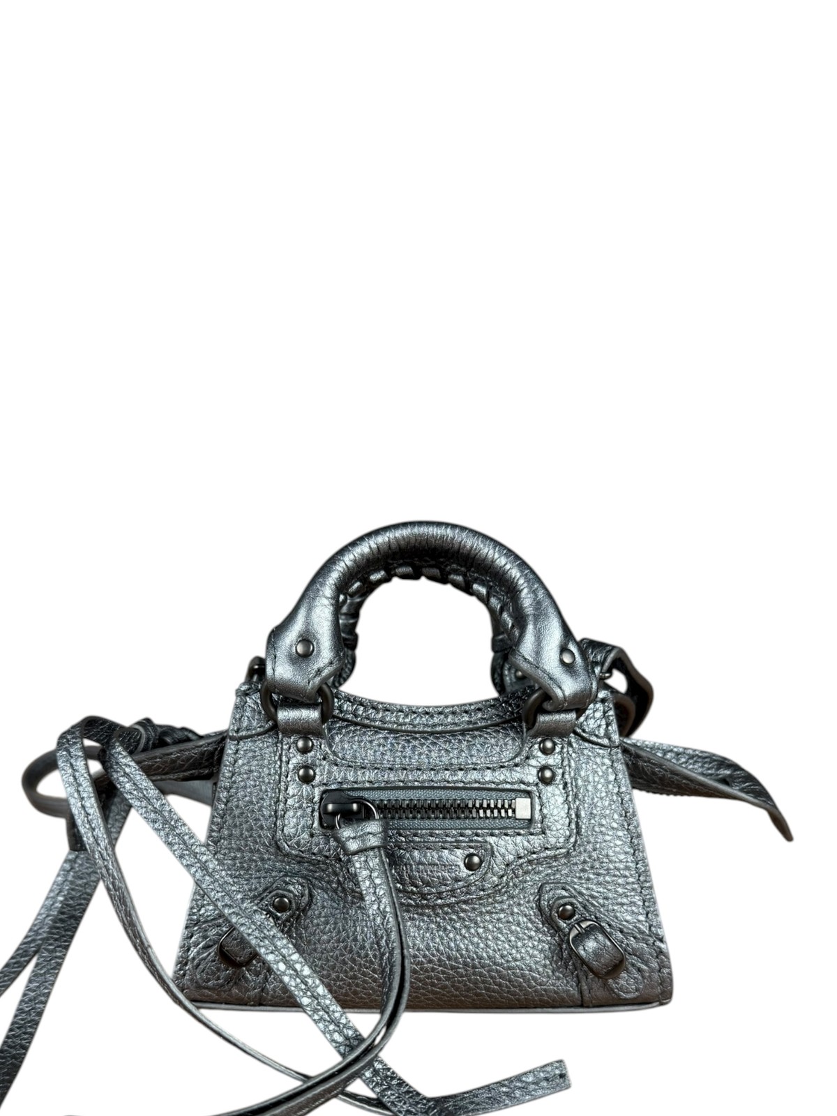 Size OS – Balenciaga Nano City Bag Silver / Pre-Owned