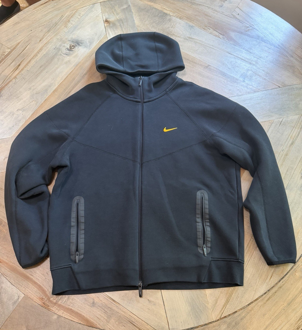 Nike x NOCTA Men’s Full Zip Fleece Hoodie Embroidered Logo Pockets Black XL