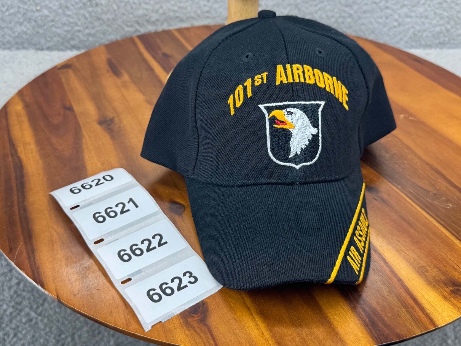 101ST Airborne Air Assault Strapback Old Abe Army Hat Cap Embroidered Black Kys