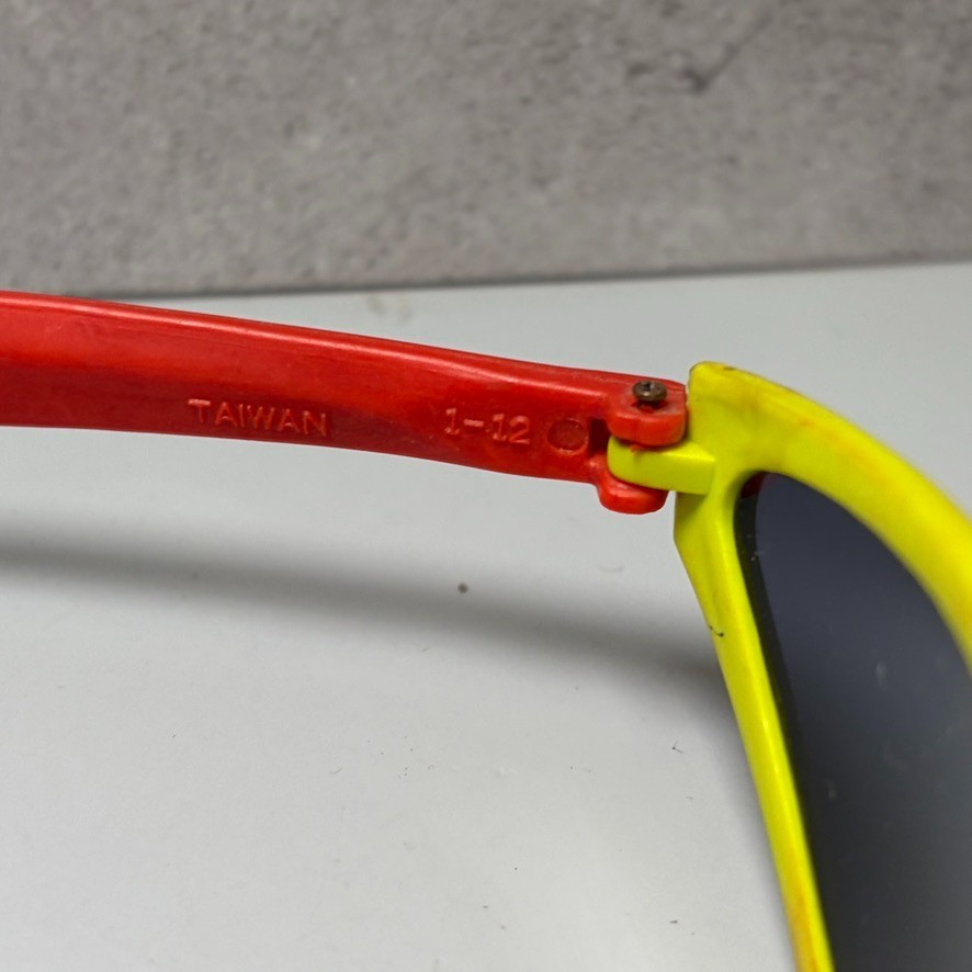 1980s New Wave Futuristic Sunglasses 1989 Orange Yellow Red Funky Punk