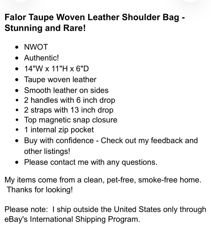 FALOR Taupe Italian Woven Soft Leather Shoulder Bag 4 Straps Purse F2754 RARE